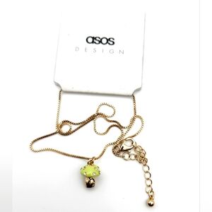 NWT asos Design Mushroom Cottage Necklace